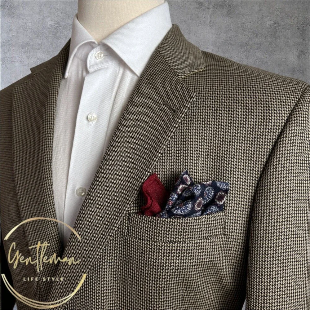 JOS A BANK Tailored fit Mens Blazer Sport Coat 2-Button Suit Jacket 44L Tan Wool